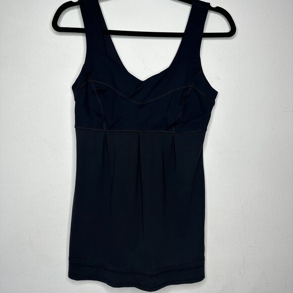 Lululemon Black Run Tame Me Tank Top Yoga Luxtreme Cinch Bottom Fitted Size 6 - Picture 10 of 10